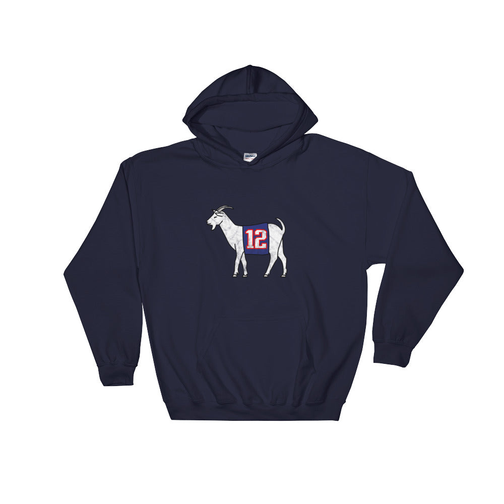 New England #12 GOAT Hooded Sweatshirt