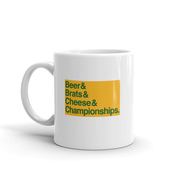 Beer & Brats & Cheese & Championships Mug